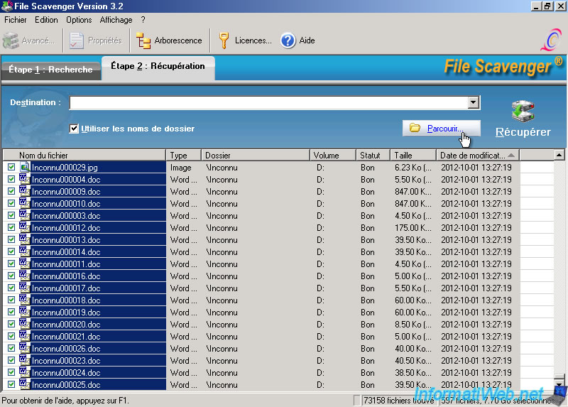 For this tutorial, we have restored a portion of the data with File Scavenger to not let it run for hours but this process can also take several hours.