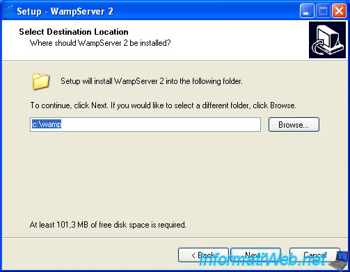 The wizard installs WAMP (to manage your web server, PHP and MySQL database server) as well as Apache, PHP and MySQL.