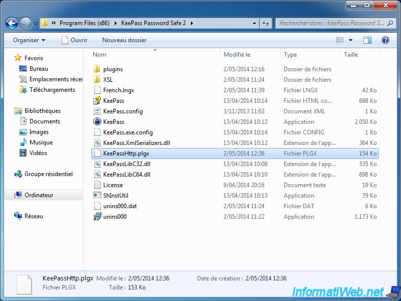 Download the KeePassHttp plugin and copy the "KeePassHttp.plgx" file to the KeePass folder. Then restart KeePass to load the new plugin.