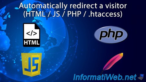 Automatically redirect a visitor (client side in HTML or JS or server side via PHP or .htaccess)