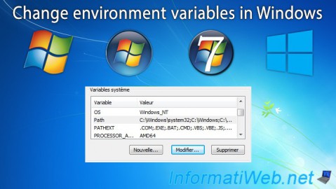 Change environment variables in Windows