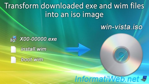 Transform downloaded exe and wim files into an iso image