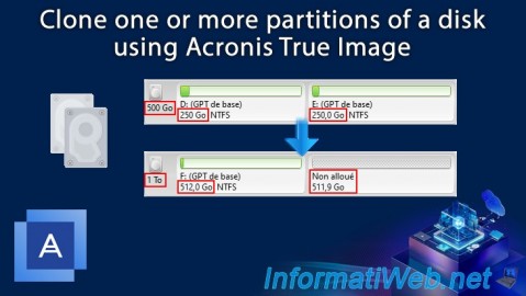 Clone one or more partitions of a disk using Acronis True Image (Cyber ​​Protect Home Office)