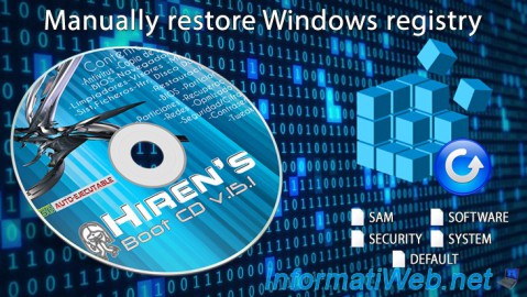 Manually restore the Windows registry with a live CD like Hiren Boot CD
