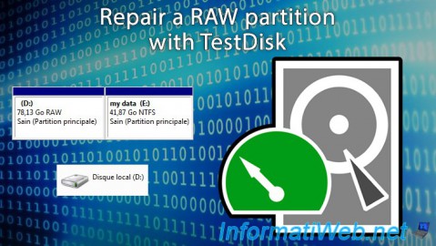 Repair a RAW partition with TestDisk