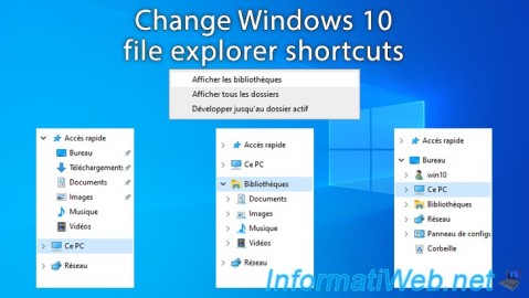 Windows 10 - Change file explorer shortcuts