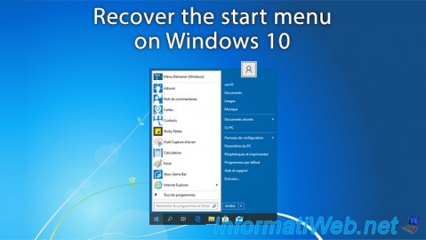 Windows 10 - Recover the start menu