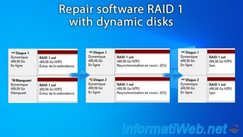 Windows 11 / 10 / 8.1 / 8 / 7 - Repair software RAID 1 with dynamic disks