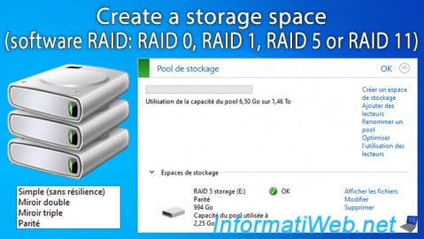 Windows 11 / 10 / 8.1 / 8 - Create a storage space (software RAID)