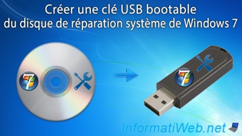 Create a bootable USB key of the Windows 7 system repair disc