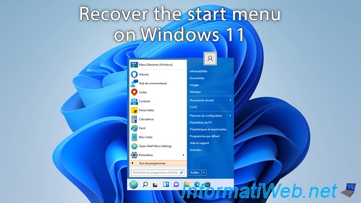 Recover the start menu on Windows 11 - Windows - Tutorials - InformatiWeb